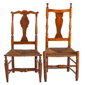 Two Queen Anne Vernacular Splat Back Side Chairs (1 of 5)