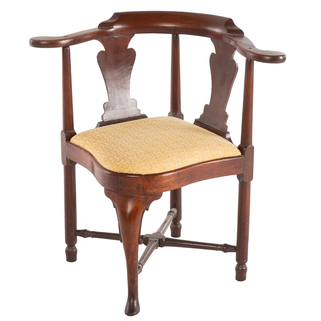 American Queen Anne Walnut Corner Armchair (1 of 5)