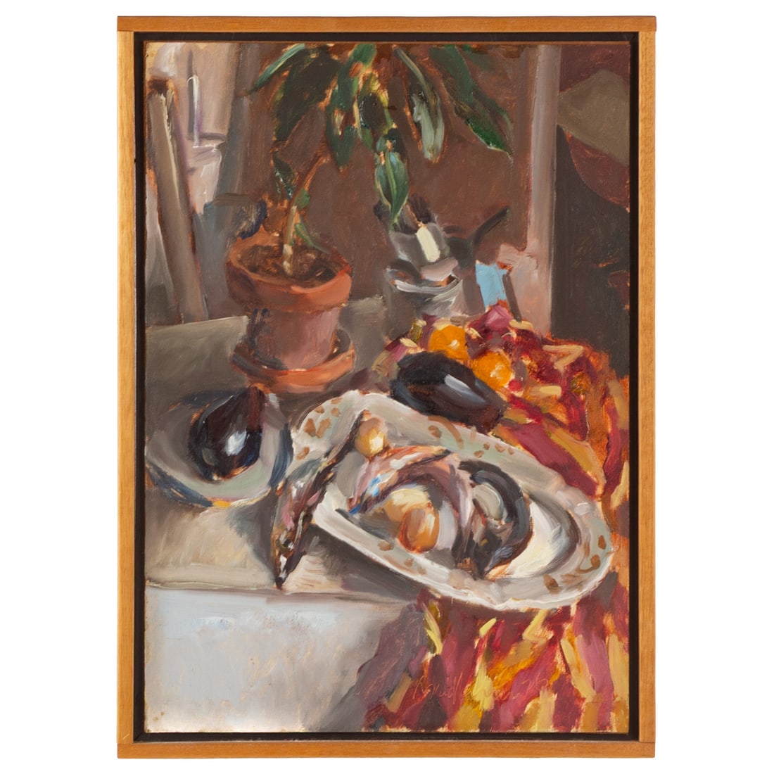 Raoul Middleman. Tabletop Still Life, oil: (American, 1935-2021) Oil on paper attached to board, signed and dated "Middleman, '76" lr, canvas size: 19 3/4 x 14 in., framed size: 21 1/4 x 15 1/2 in. Provenance: From the Margaret and Jerry Guche