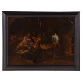 Dutch School. Revelers in a Tavern, oil (1 of 3)