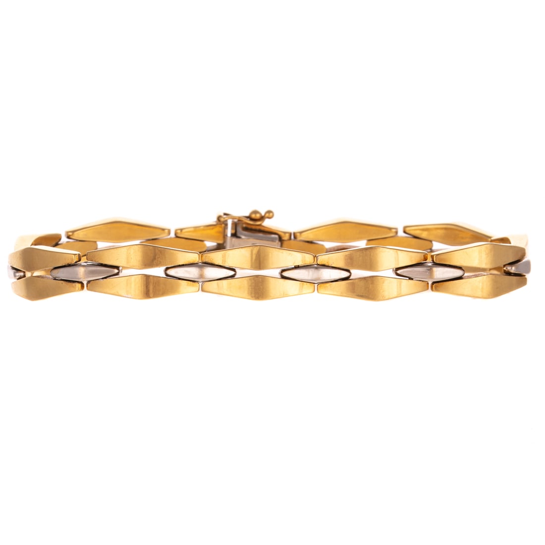 A Two Tone Geometric Link Bracelet in 18K (1 of 4)