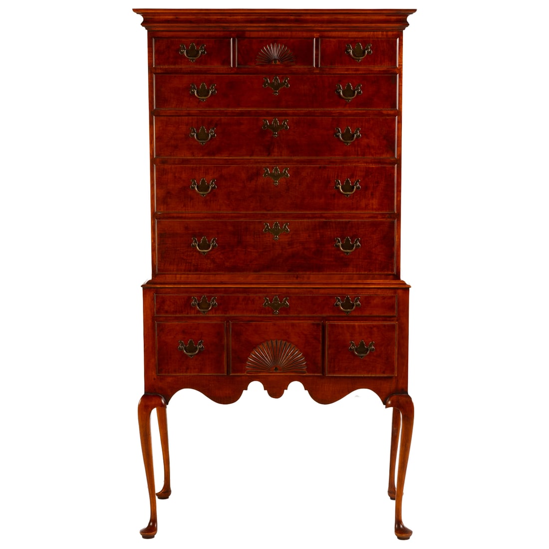 Eldred Wheeler Tiger Maple Highboy (1 of 4)