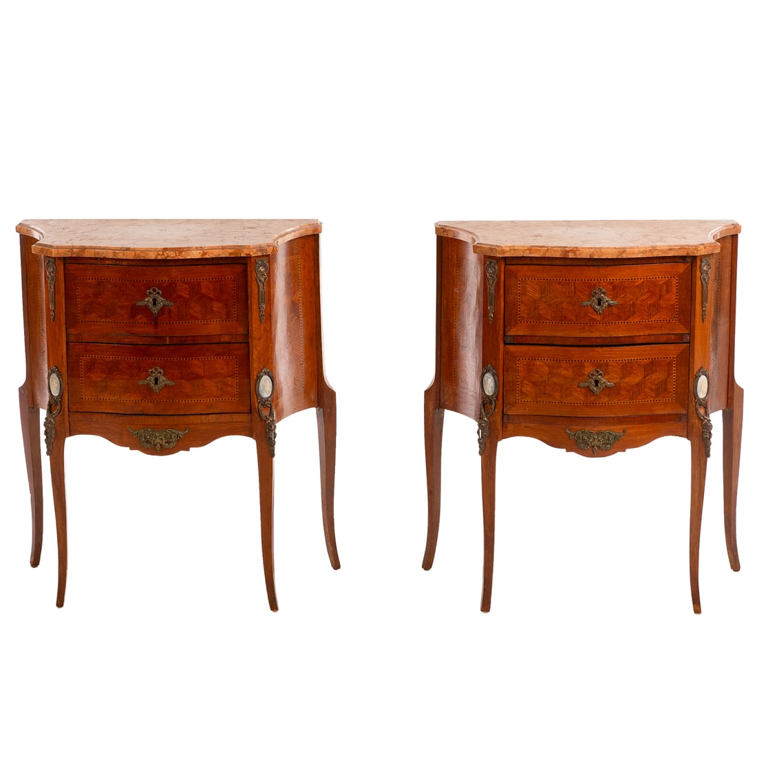 A Pair of Louis XV Style Marble Top Stands (1 of 5)