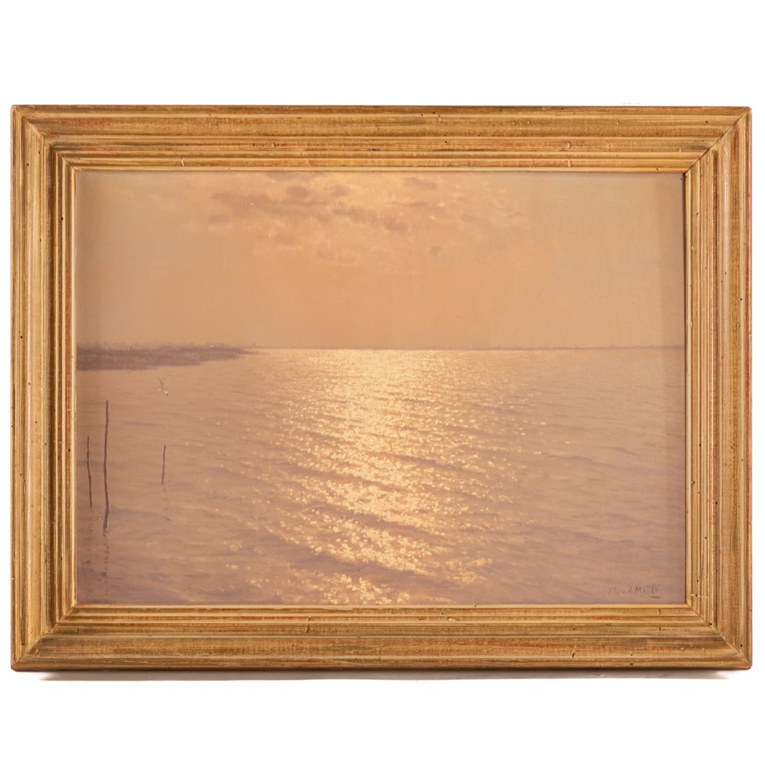 J.L. van der Miede. Sunset Seascape, oil (1 of 4)
