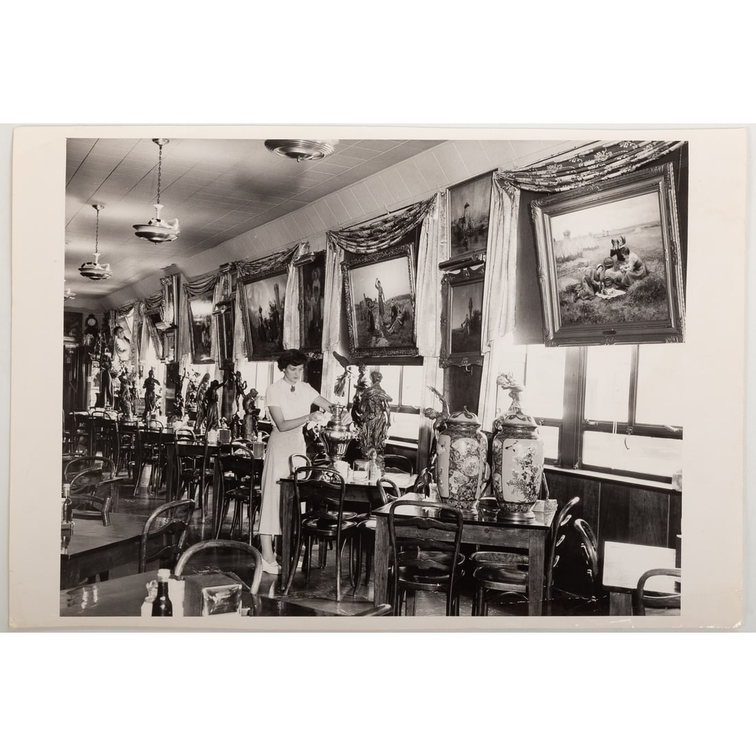 20th Century. Interior of Haussner's, photograph: (American, 20th century) Gelatin silver print, c. 1950s, 9 3/4 x 14 in., unframedProvenance: From a private Baltimore collection
