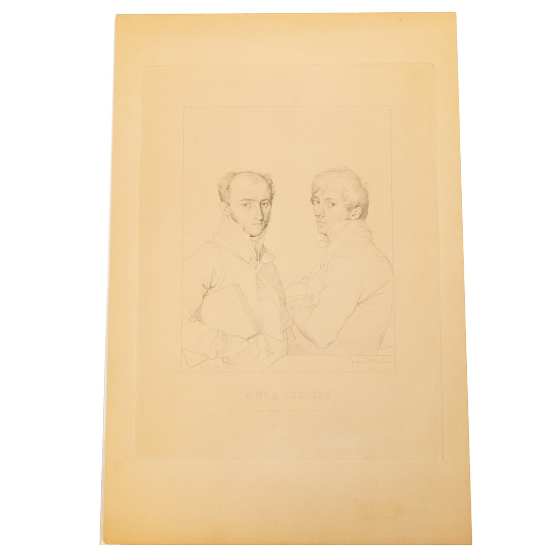 Louise Girard. "A Mr. A. Leclere, sese eleves et ses amis," chine colle (1 of 4)