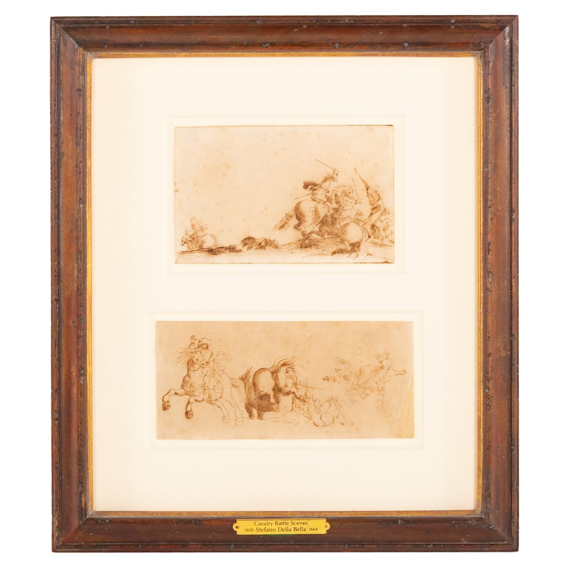 Circle of Stefano Della Bella. Two Sketches, pen & ink (1 of 4)