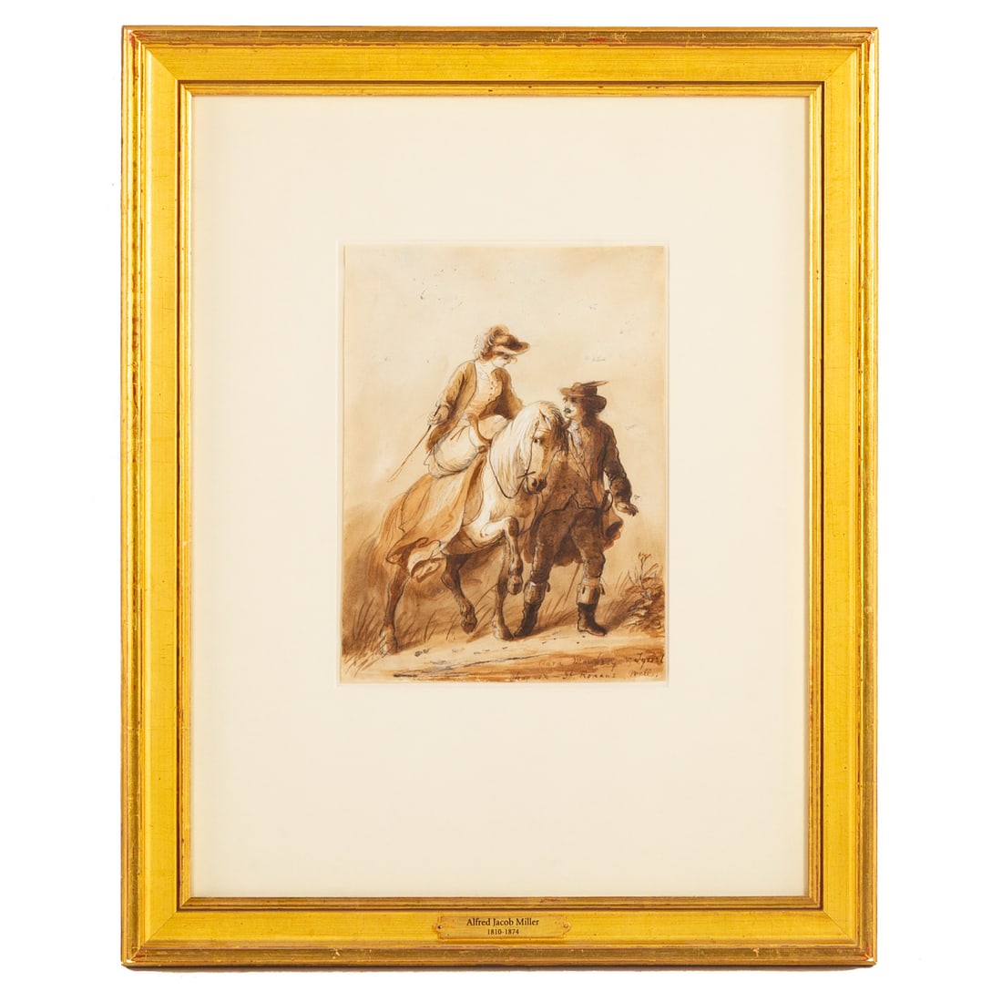 Alfred Jacob Miller. "Carol Mowbray and Tyrrel," pen & ink (1 of 4)