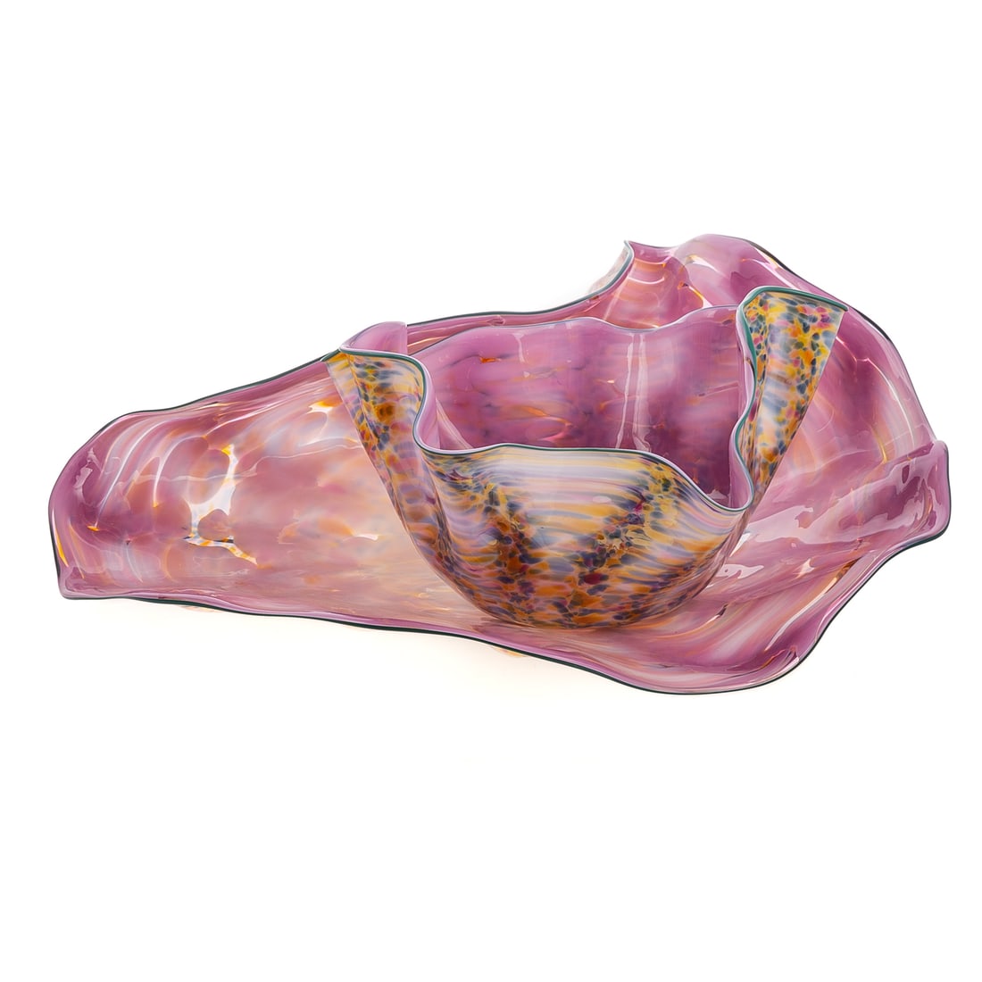 Large Dale Chihuly Pink Seaform Two-Part Ensemble (1 of 6)