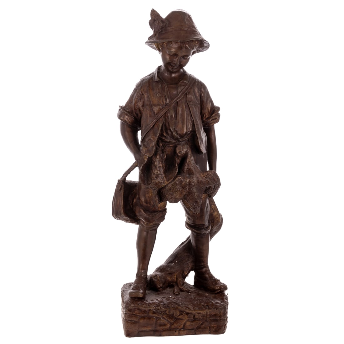 After Auguste Moreau. "Boy Hunter," bronze (1 of 4)