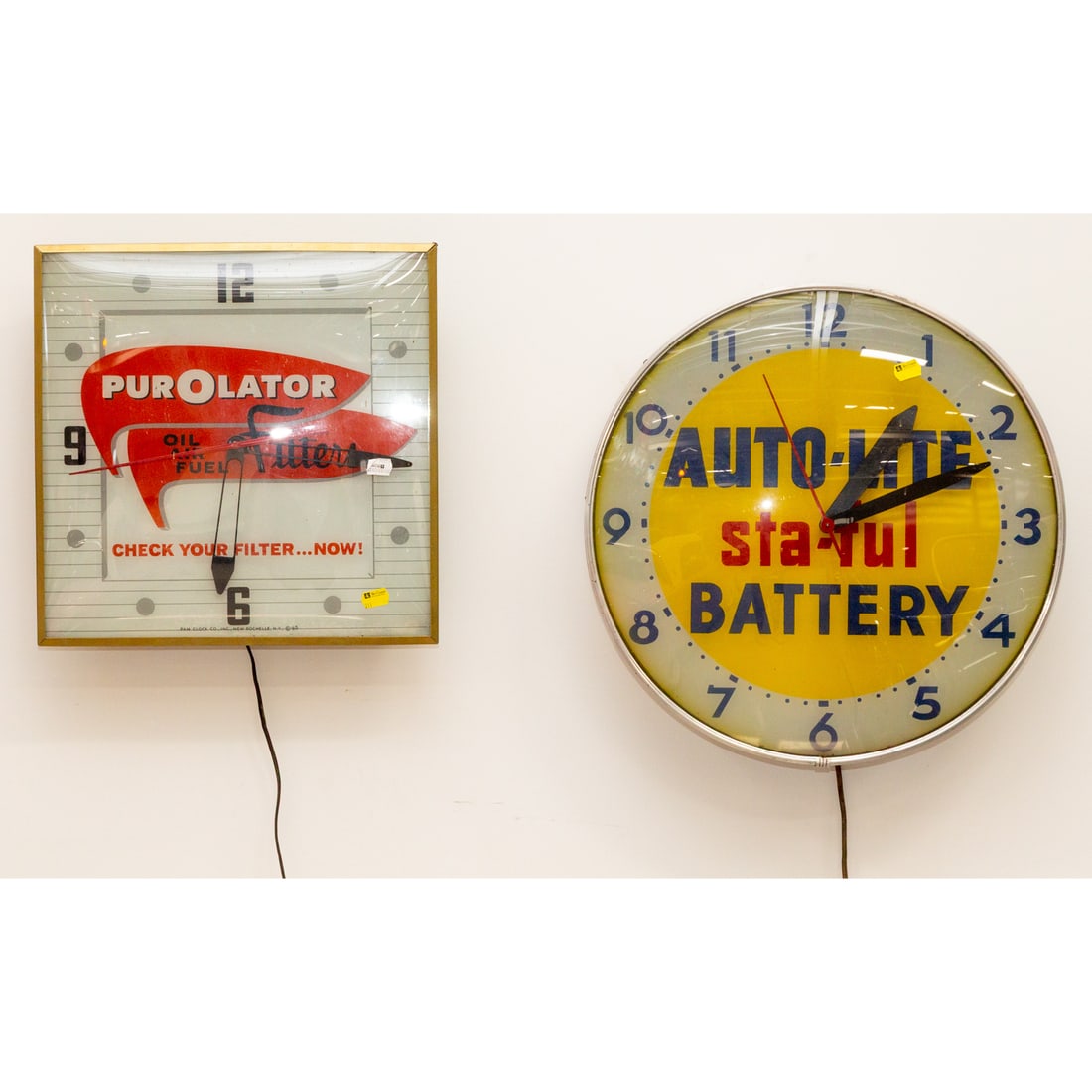 Two Automotive Related Illuminated Clocks (1 of 3)