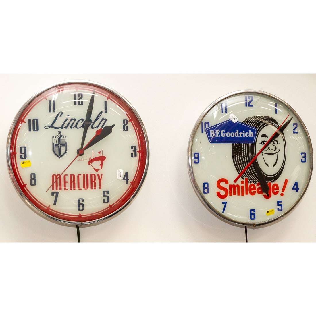 Two Illuminated Advertising Clocks (1 of 3)
