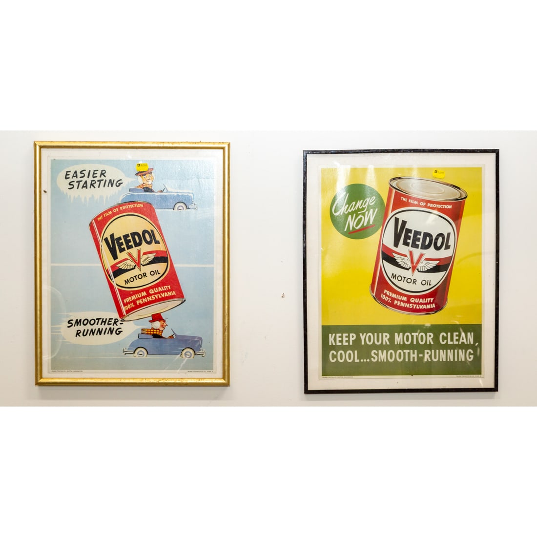 Two Framed Veedol Motor Oil Advertising Posters (1 of 5)