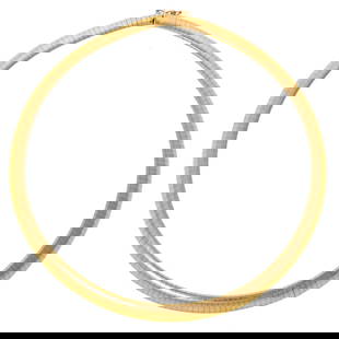 A Classic Omega Necklace in 14K: 14K yellow gold Omega link necklace, 7.4 mm W, hidden box clasp with safety latch, approx. 16 in. L, 37.6 grams
