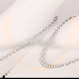 A Long 35.00 ctw Diamond Line Necklace in 14K