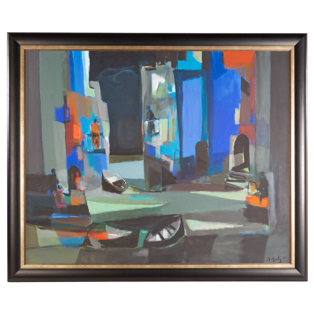 Marcel Mouly. “Nuit d’Orage a Peniscola,” oil: (French, 1918-2008) Oil on canvas, signed and dated “M. Mouly, ‘04” lr, signed, titled and dated on verso, inscribed “(a l’epoque des maisons bleues), (espagne), gentilly” on verso