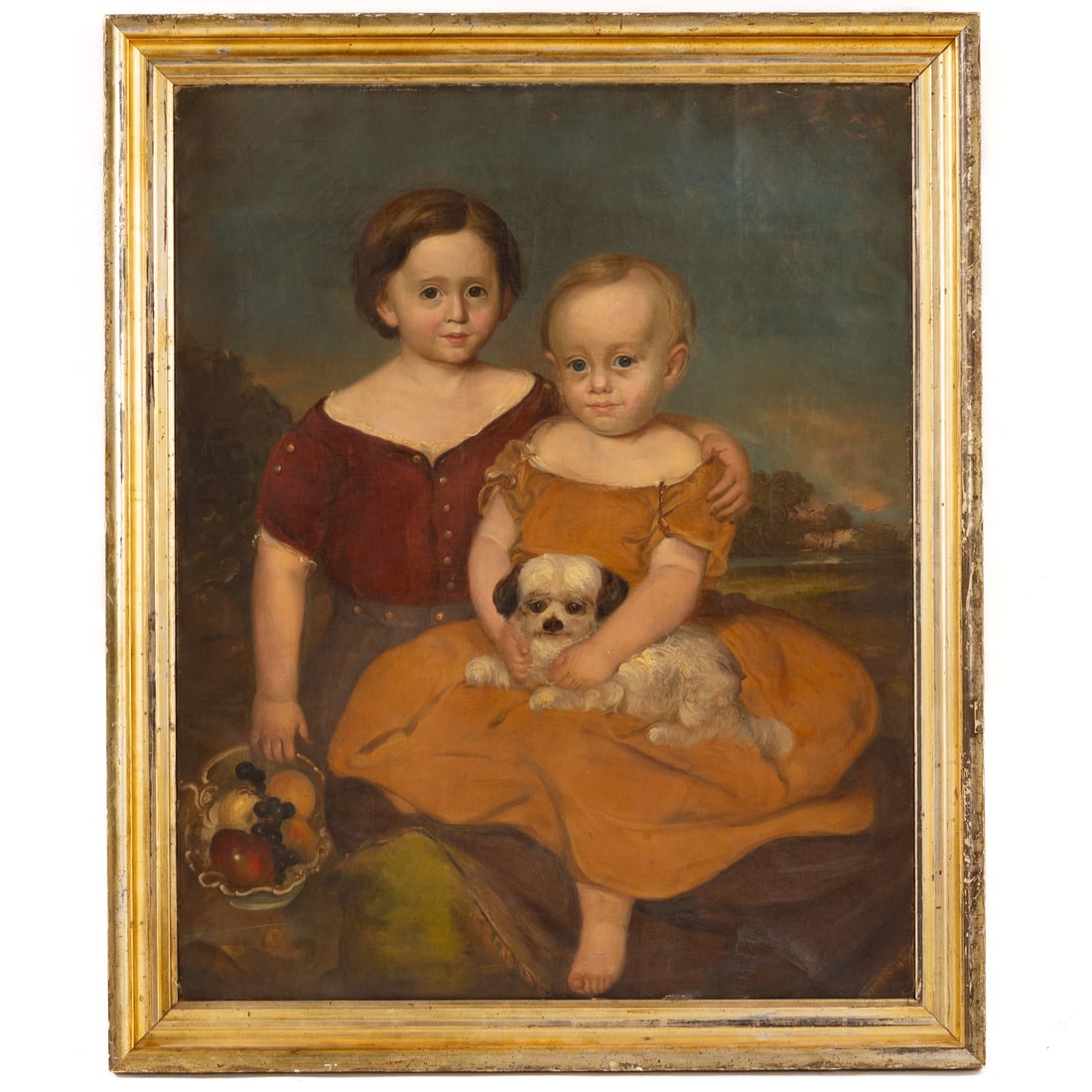 American School. Double Sibling Portrait, oil (1 of 4)