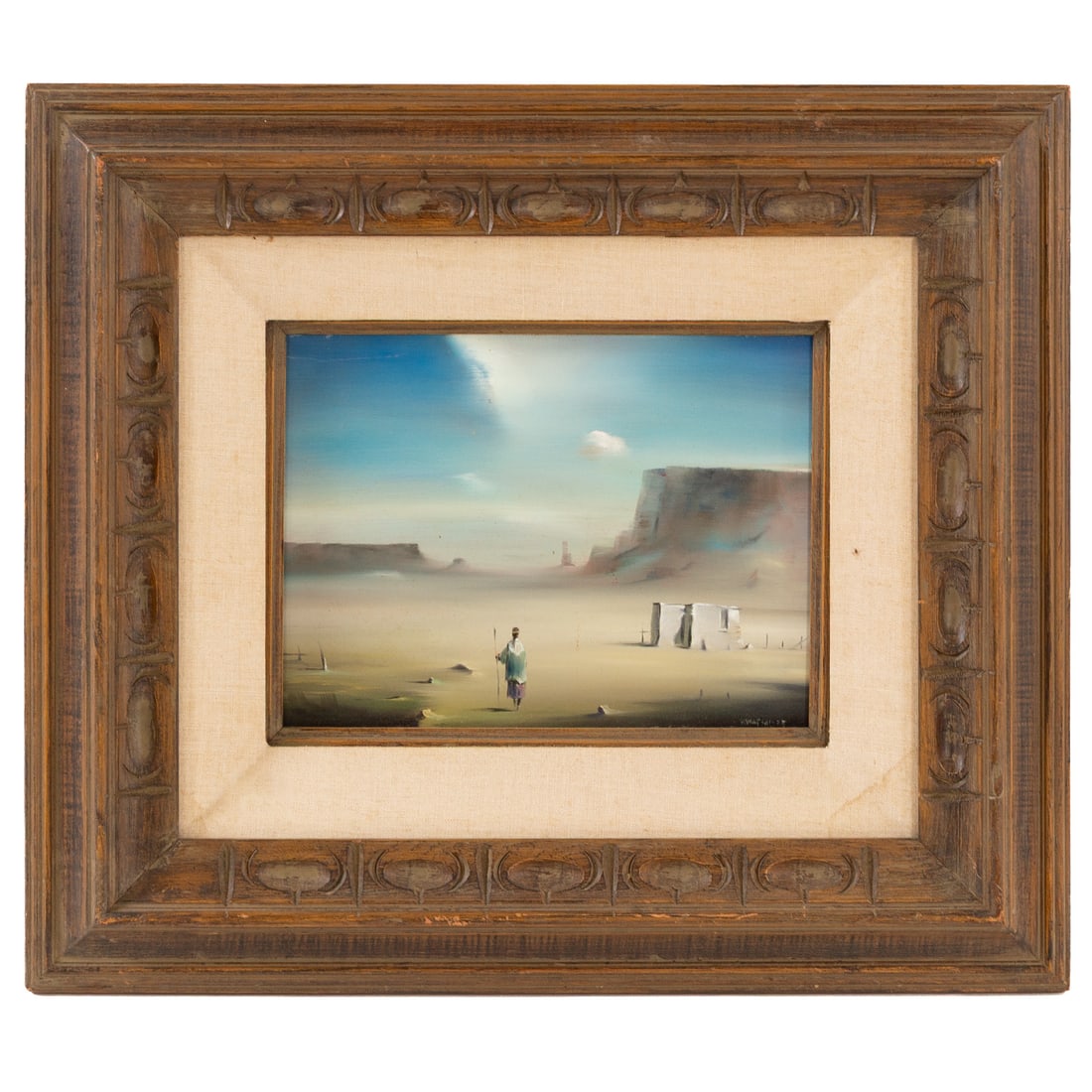 Robert James Watson. Man Walking Blue Sky, oil (1 of 4)