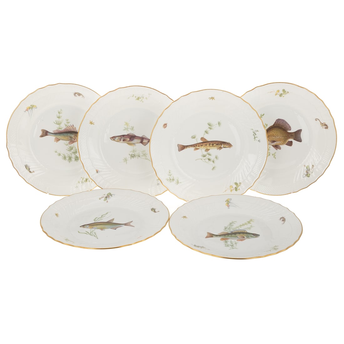 Set of Six Richard Ginori Quenelle Fish Plates (1 of 6)