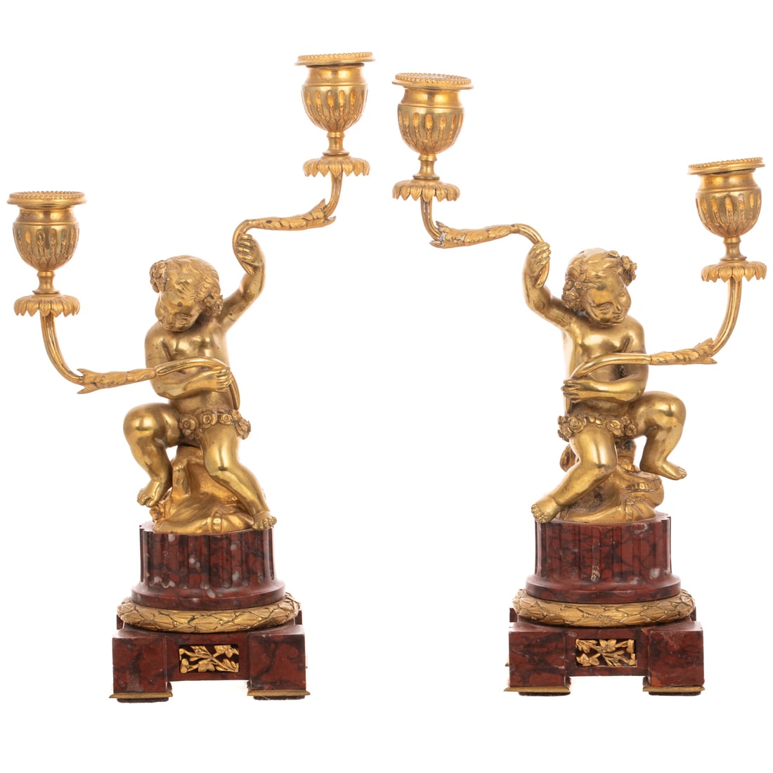 After Clodion. A Pair of Bronze Doré Candelabra (1 of 4)