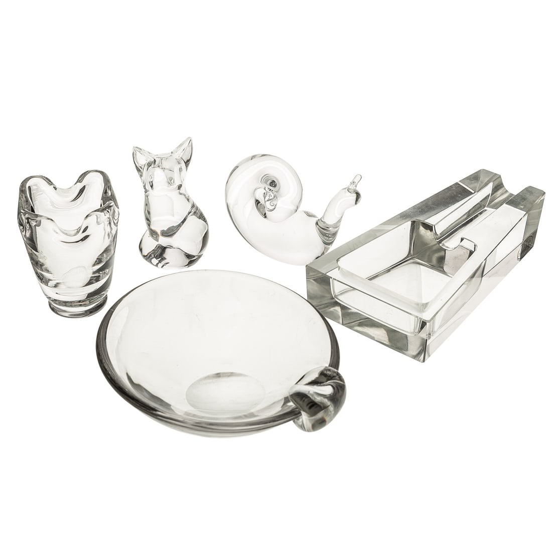 Four Steuben Table Articles & an Aldon Pipe Rest (1 of 6)