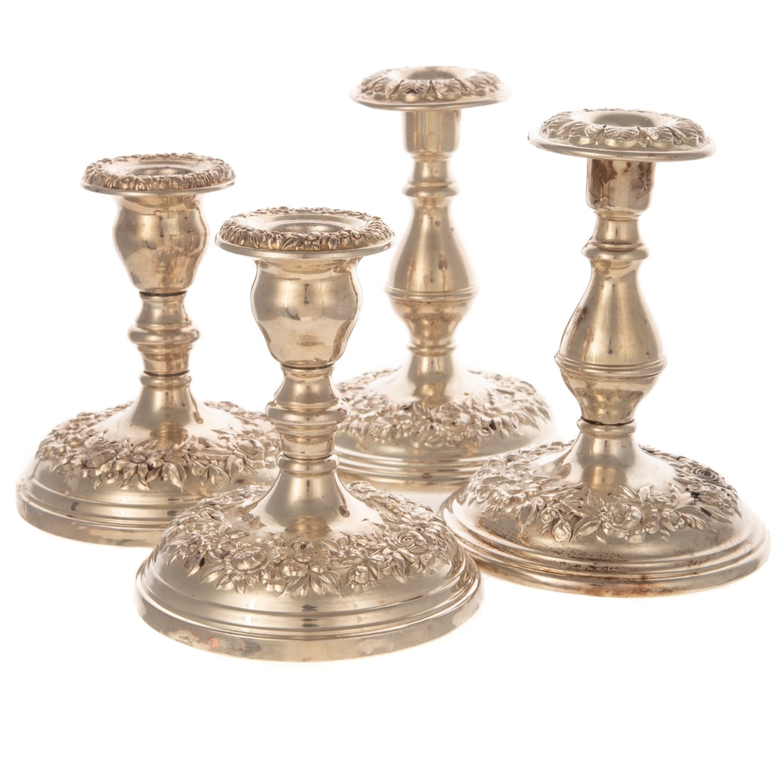 Two Pairs of S Kirk & Son Sterling Candlesticks (1 of 5)