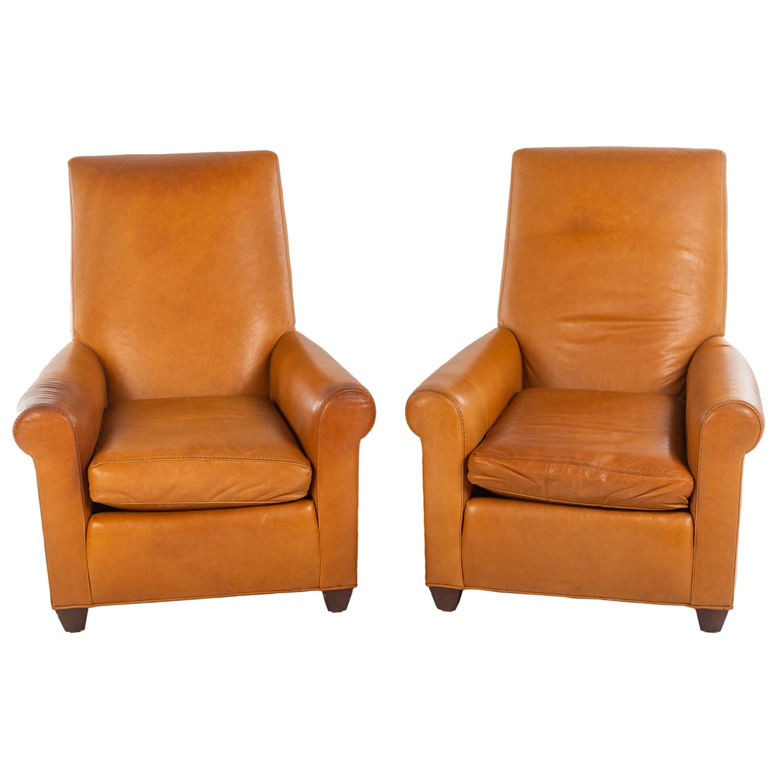 A Pair of Lee Leather Upholstered Armchairs (1 of 10)