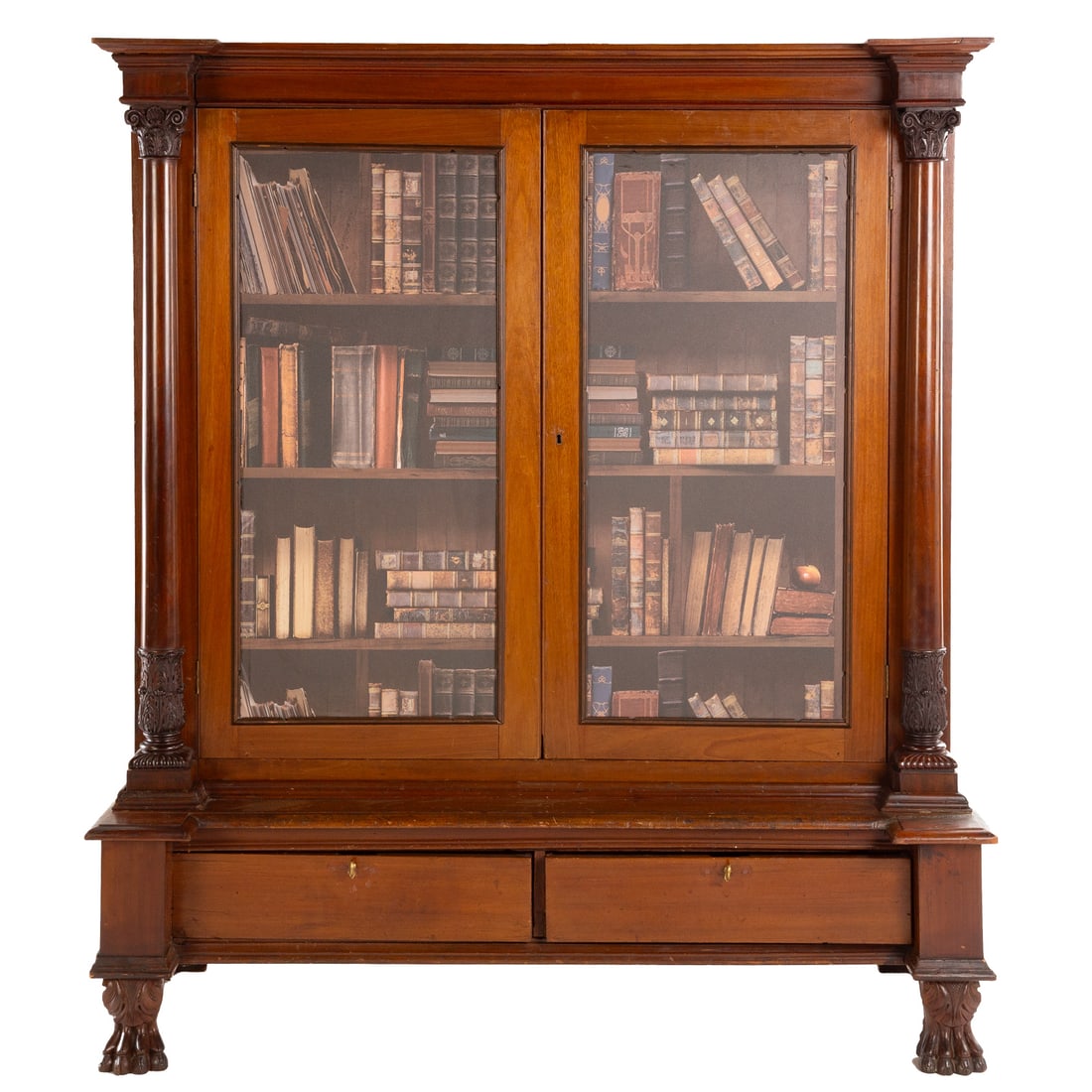 American Classical Mahogany Two Door Bookcase (1 of 6)