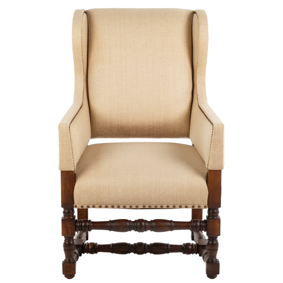 Jacobean Style Mahogany Upholstered Armchair (1 of 5)