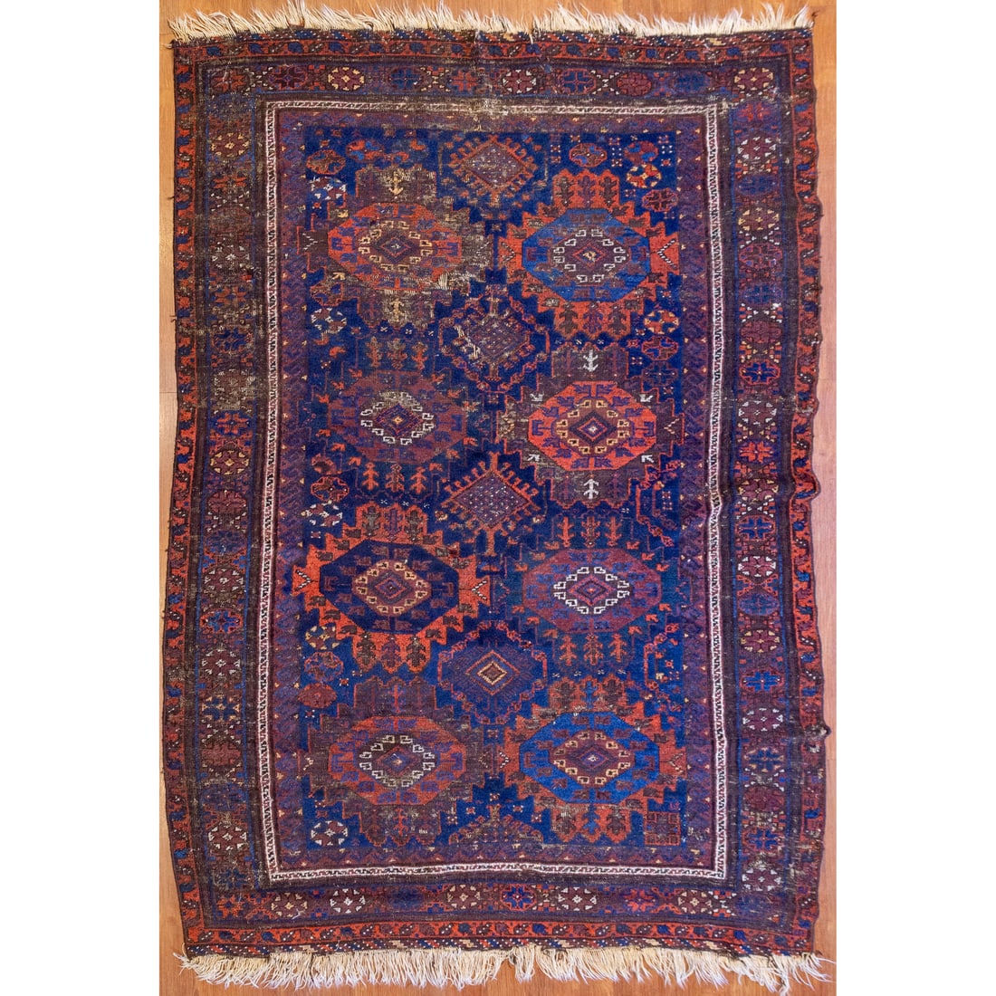 Bokhara Rug, Afghanistan, 5.2 x 7.4: Modern, hand-knotted, wool pile