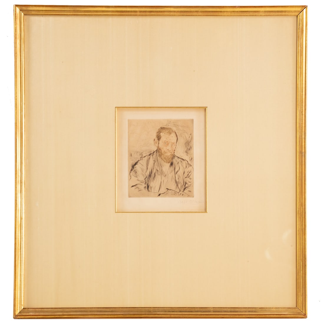 Jean-Francois Raffaelli. "Raffaeli par lui-meme," drypoint: (French, 1850-1924) Drypoint on paper, 1893, signed "JD Raffaelli" and numbered in pencil "60" lr, from an edition of 100, plate size: 7 1/2 x 6 in., framed size: 29 x 27 in. Provenance: Acquired and