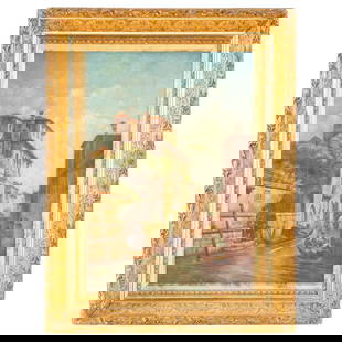 Artist Unknown. Palazzo Soranzo Van Axel, Venice, oil: Circa 1900, oil on canvas, possible faded to illegible signature lr, 20 x 14 in., framed size: 26 x 20 in. Provenance: From a private Maryland collection