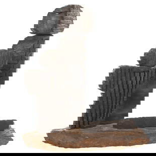 20th Century. Three Part Bronze Maquette: (20th century) Bronze sculpture atop a stone base, maquette for a larger sculpture produced in Latin America, signature not visible, approximate size of whole: 17 1/2 in. H,17 in. W, 9 in. D Provenanc