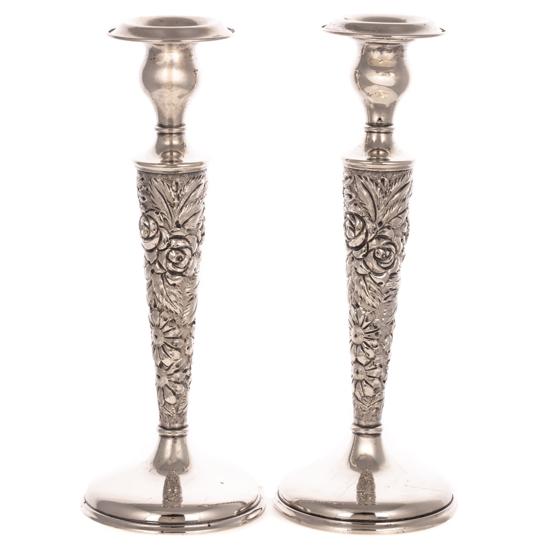 A Pair of Stieff Sterling "Rose" Candlesticks (1 of 4)