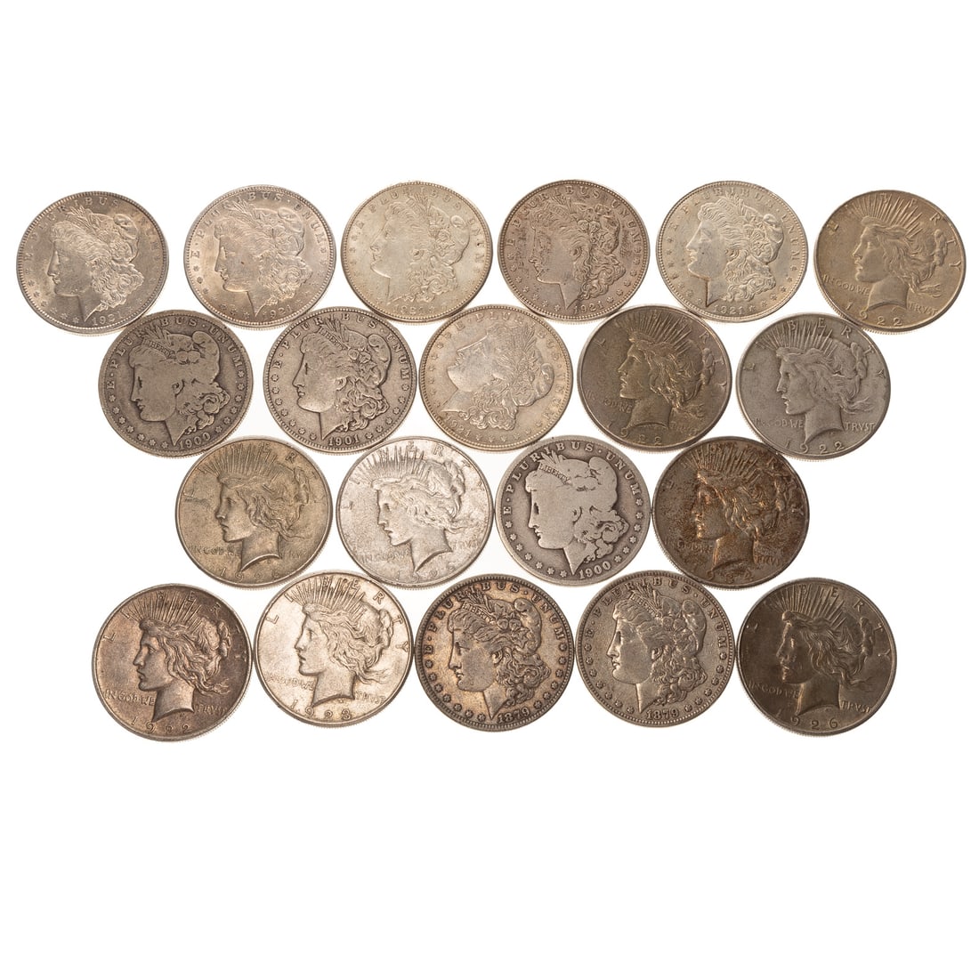 A Roll of Morgan & Peace Silver Dollars (1 of 4)