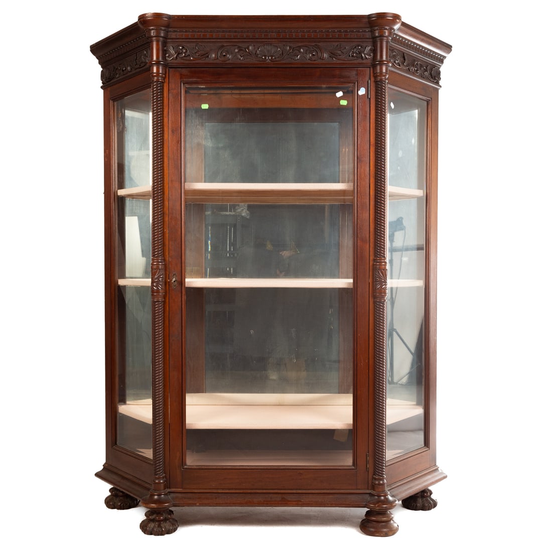 Renaissance Revival Carved Mahogany Curio Cabinet (1 of 4)