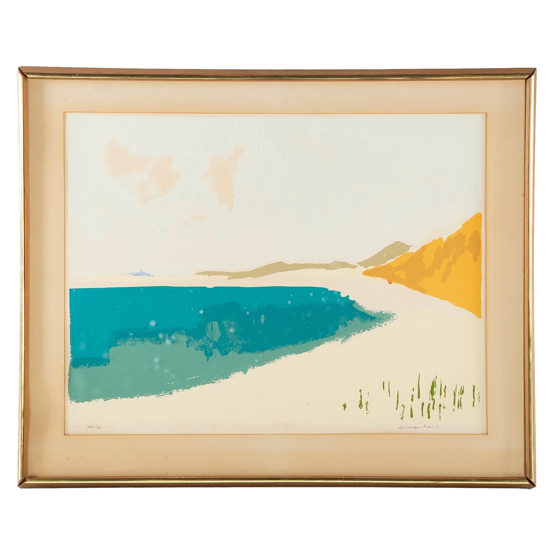 Herman Maril. "Inlet," serigraph: (American, 1908-1986) Serigraph in colors, ed. 40/96, pencil signed "Herman Maril" lr, sight size: 23 x 30 in., framed size: 30 1/4 x 37 1/2 in. Provenance: Acquired GH Dalsheimer Gallery, Ltd., Balti