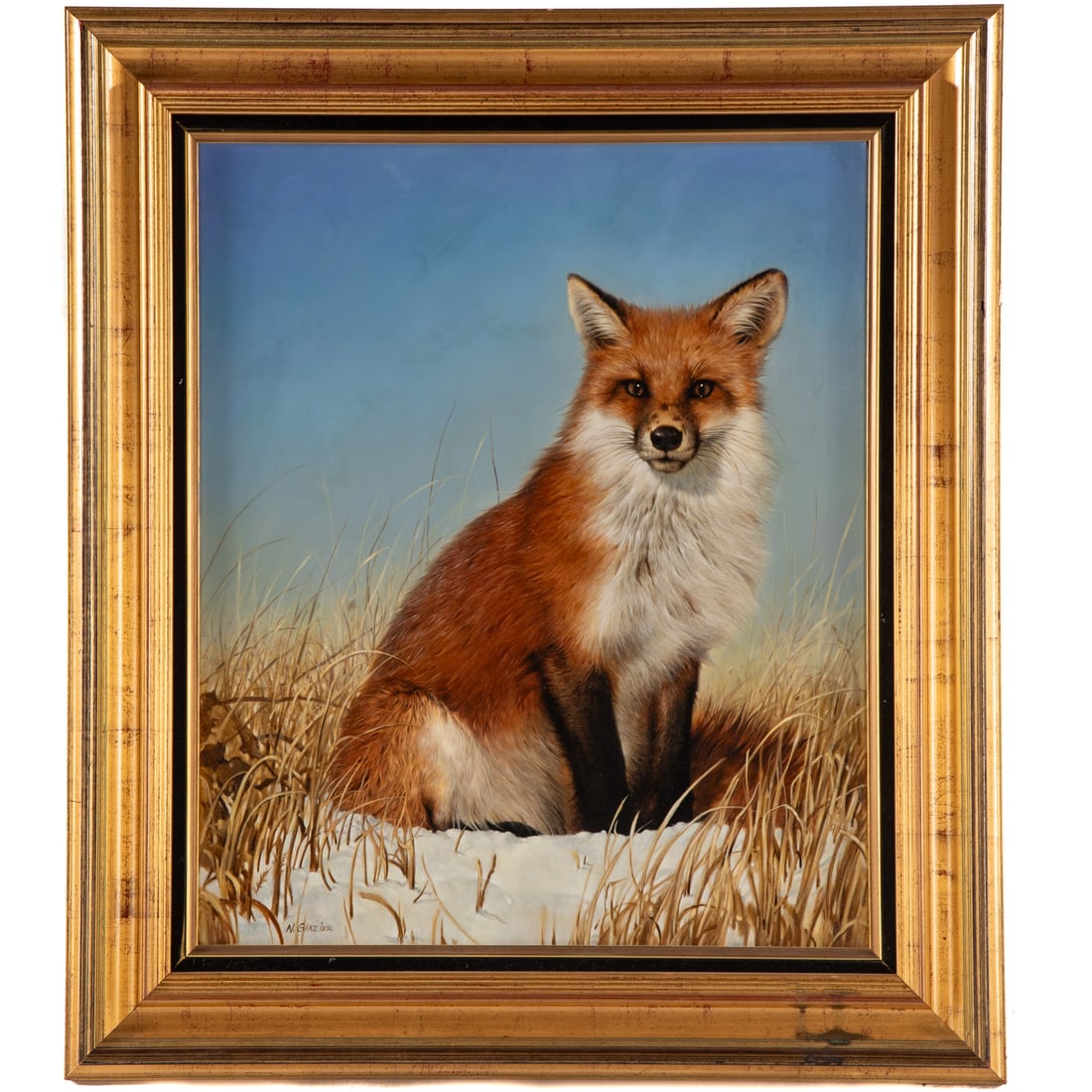 Nancy L. Glazier. Fox in the Snow, oil (1 of 4)