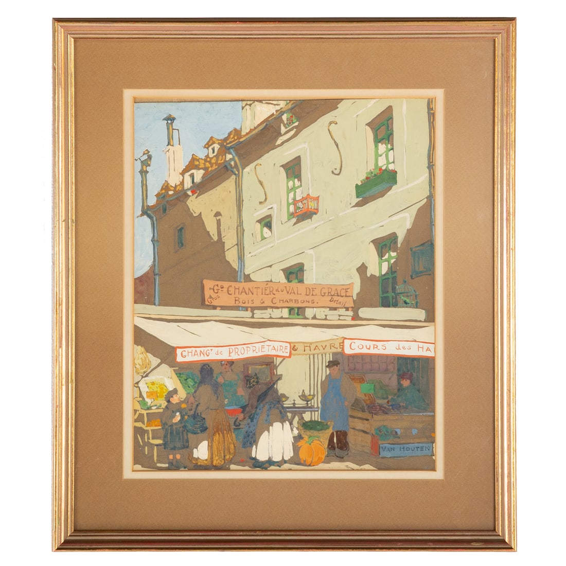 Robert McGill Mackall. "Wayside Market, Paris," watercolor (1 of 3)