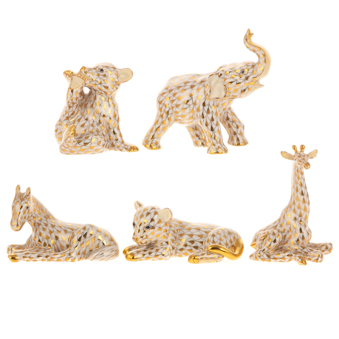 Five Herend Fishnet Figurines (1 of 3)