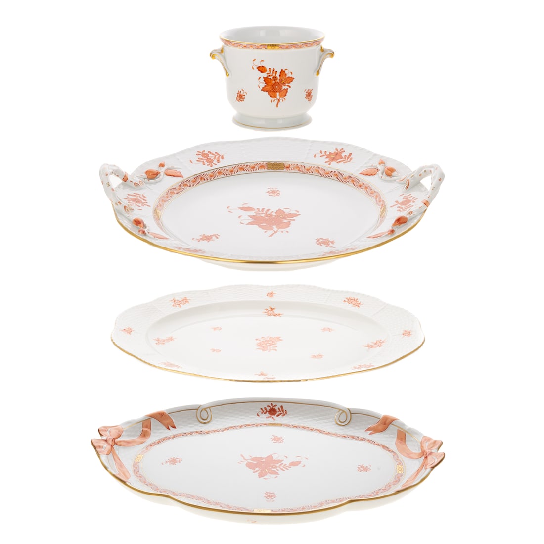 Four Pieces of Herend "Chinese Bouquet Rust" Table Items (1 of 6)