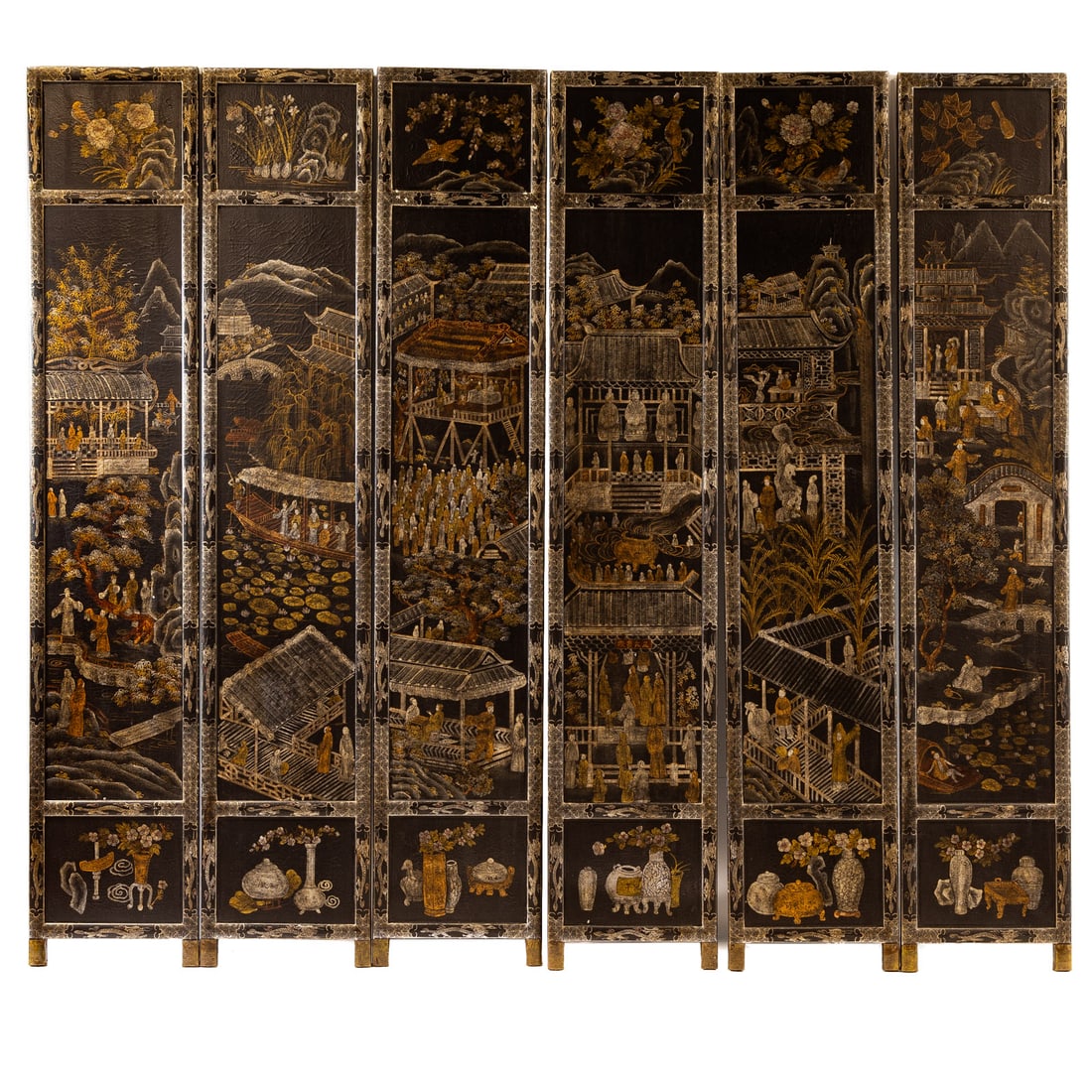Chinese Paint Decorated Six Panel Screen (1 of 13)
