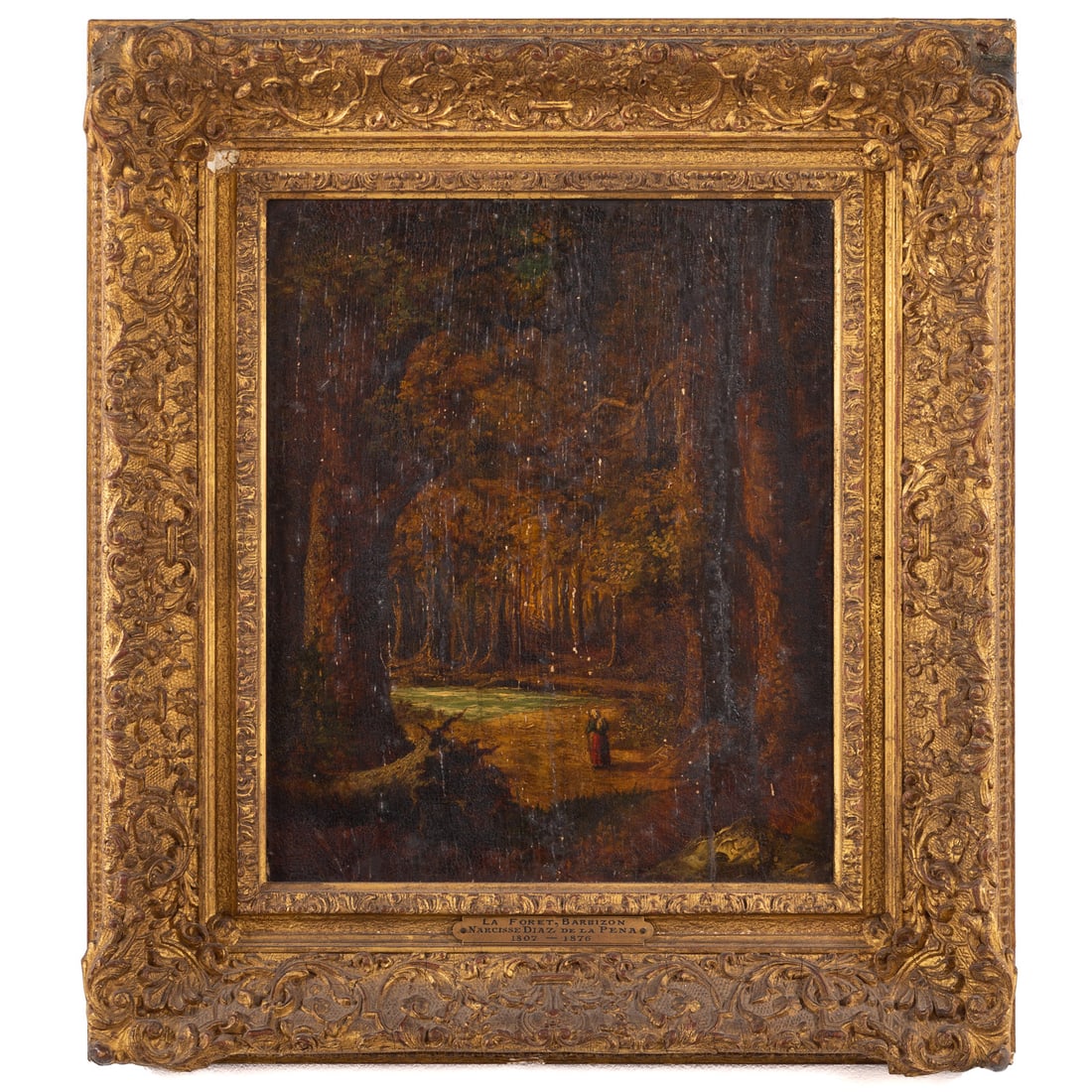 Narcisse Diaz de la Pena. "La Foret, Barbizon," oil (1 of 5)