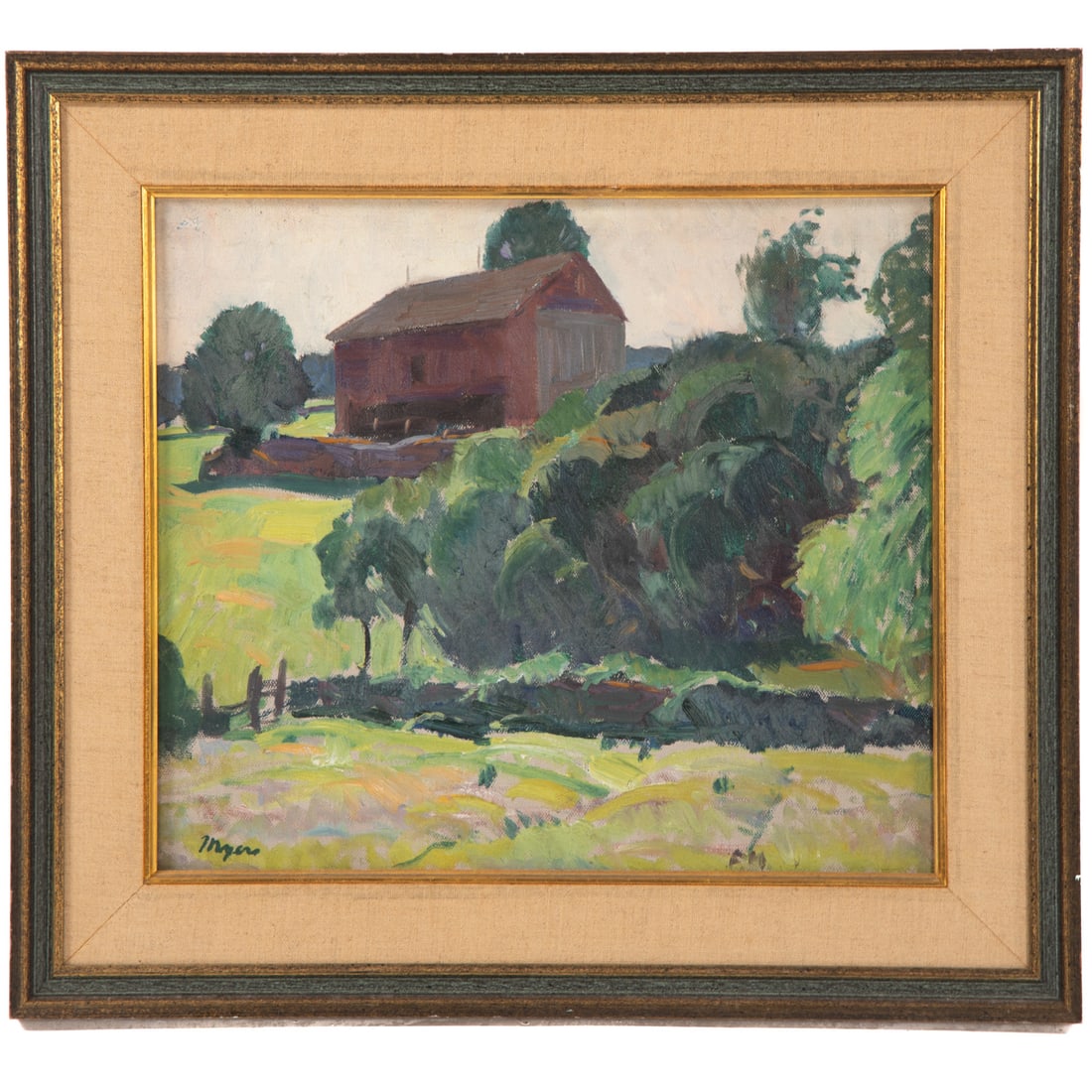 Frank Harmon Myers. "Red Barn, Pennsylvania," oil (1 of 5)