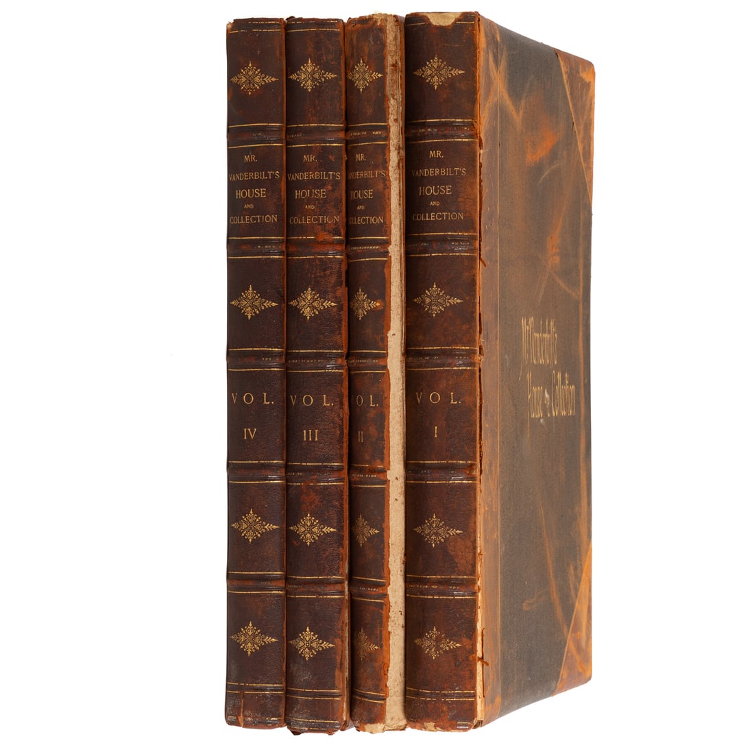 19th Cent. "Mr. Vanderbilt's House & Collection": Four Volume Series, ed. 182/500, described by Edward Strahan, published by George Barrie, Boston, New York, Philade1phia, 1883-1884, containing numerous illustrations, bound in leather, 25 x 18 each P