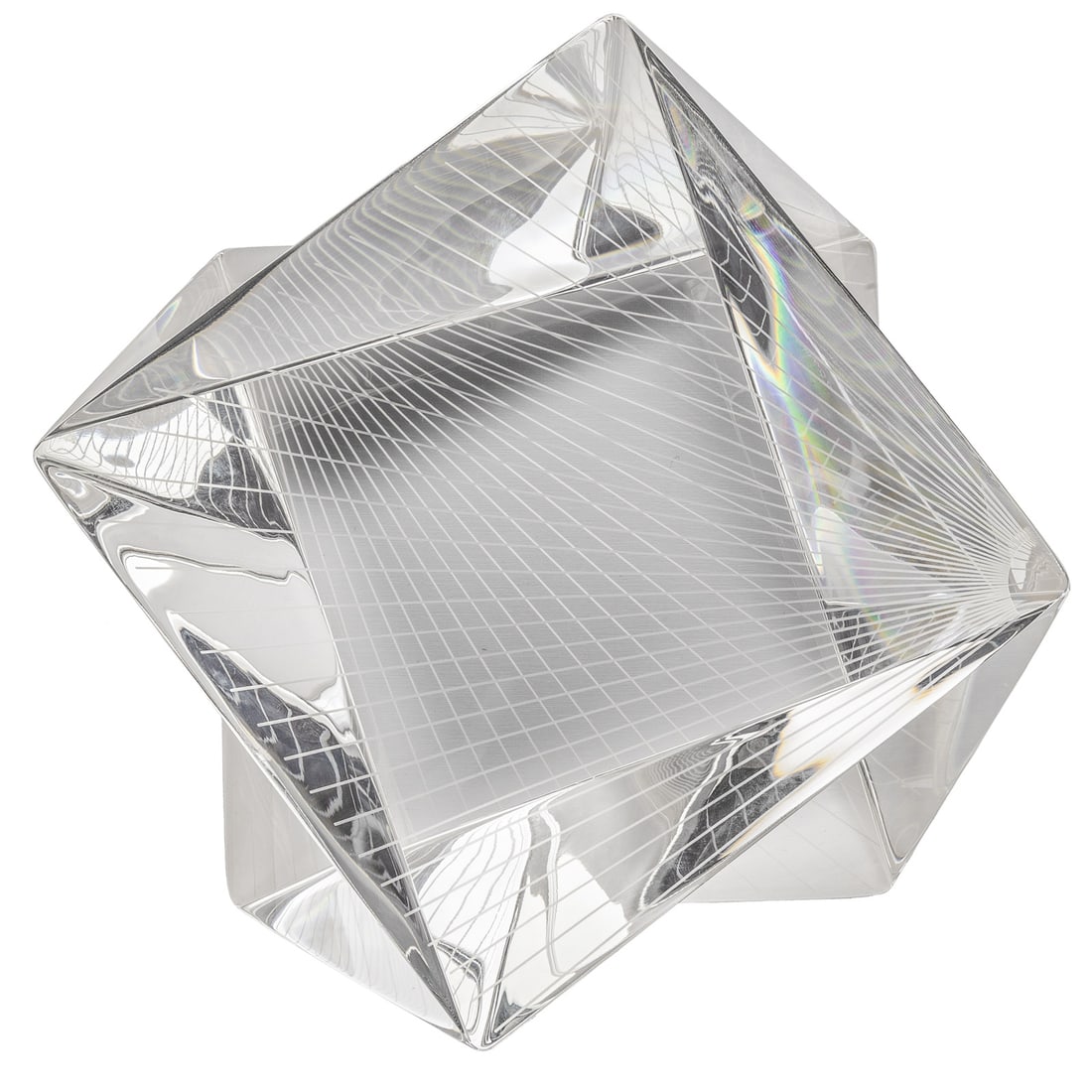 Steuben Crystal "Rotating Square/Sphere" (1 of 4)