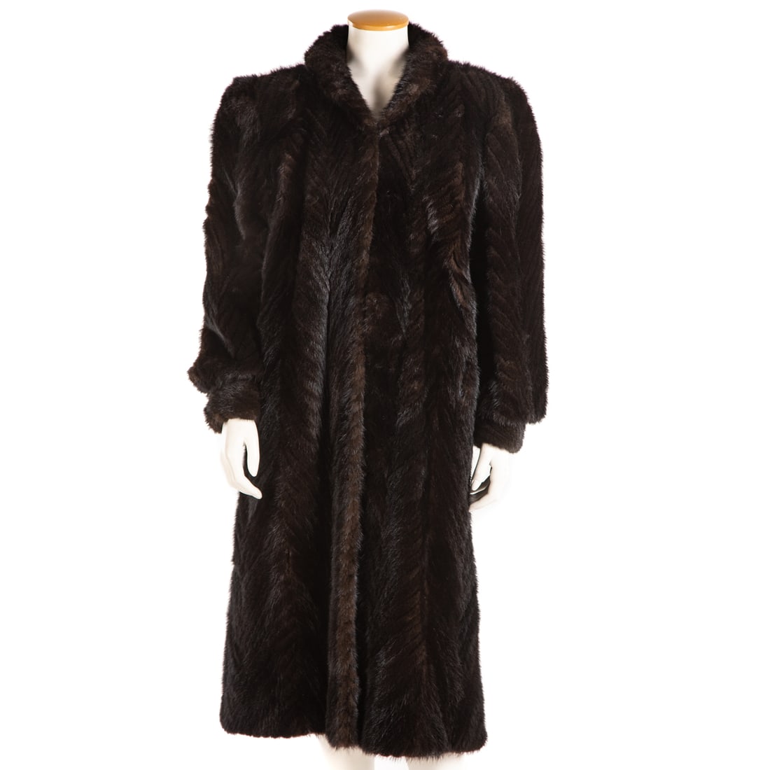 A Black Full-Length Mink Fur Coat (1 of 3)