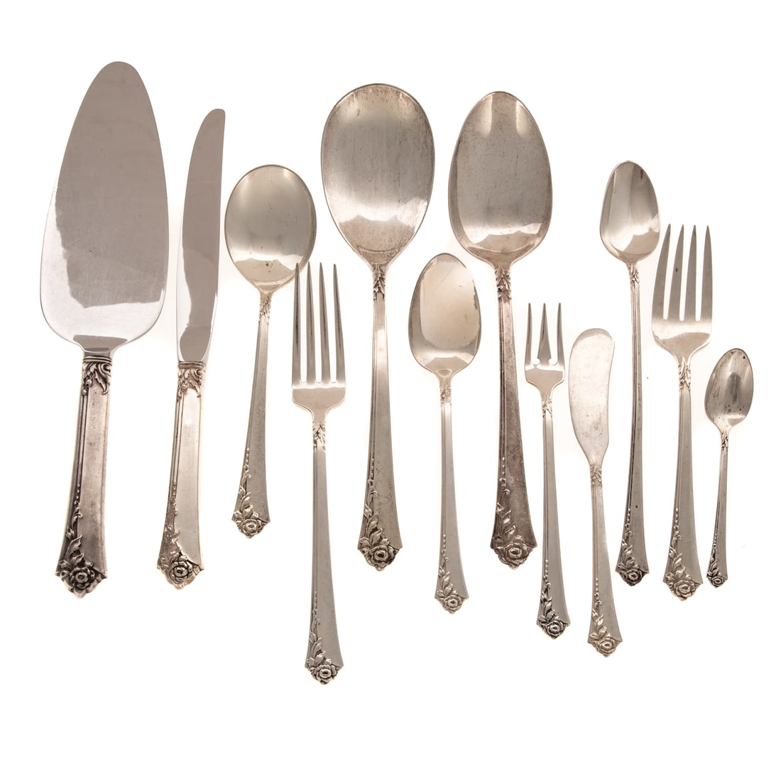 Heirloom Sterling "Damask Rose" Flatware Service (1 of 3)