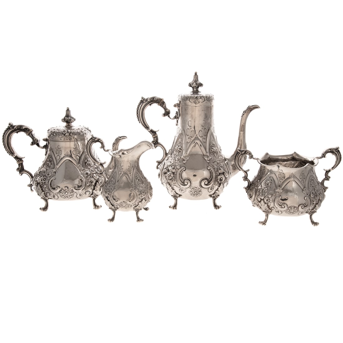 Four-Piece Victorian Silver Tea & Coffee Service (1 of 3)