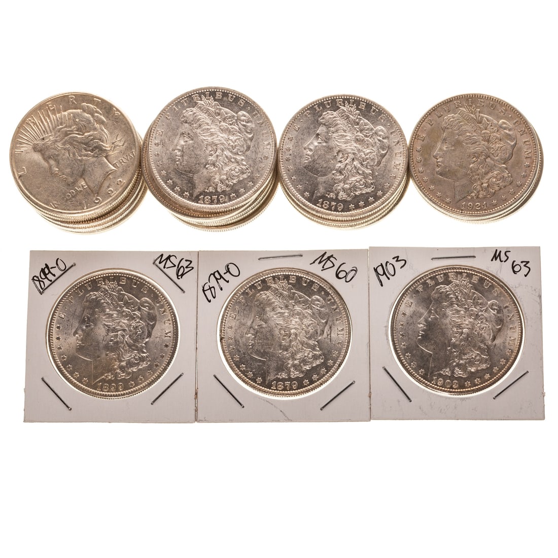 Mixed Roll of Morgan & Peace Silver Dollars (1 of 7)